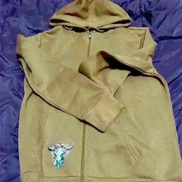 Cowgirl brown hoodie  size medium super cute - Picture 1 of 4